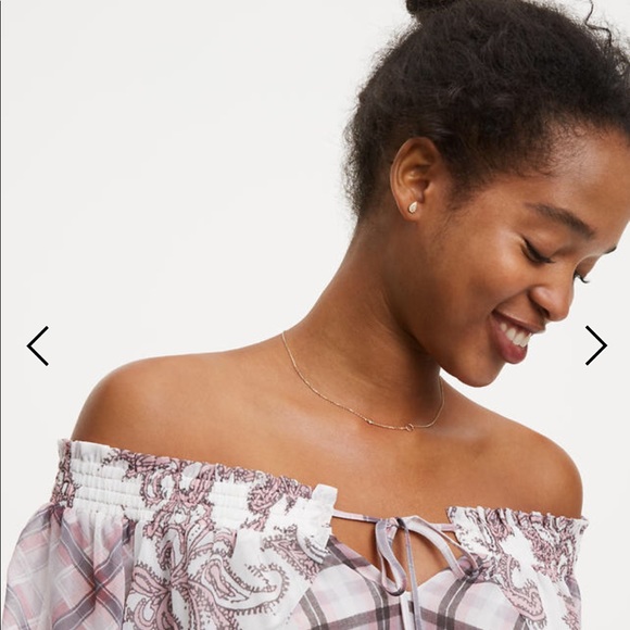 NWT ANn Taylor Loft Off Shoulder Blouse size M - Picture 3 of 5